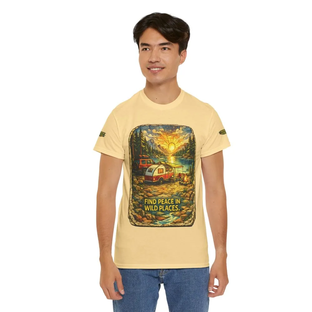 2419125746436816076_2048.jpeg Unisex Heavy Cotton Tee — "Find Peace In Wild Places" Design Cubic-Line