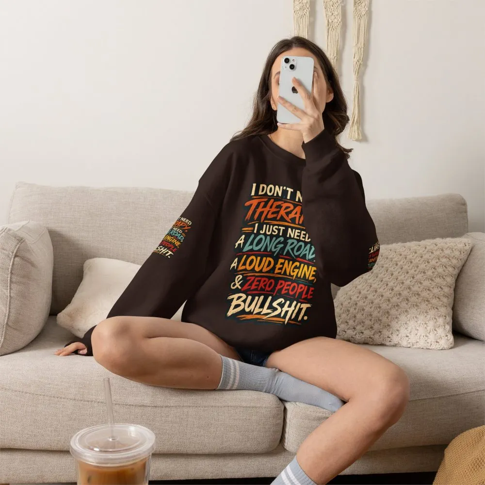Unisex Heavy Blend™ Crewneck Sweatshirt — "I Dont Need Therapy" Design F**K-Line