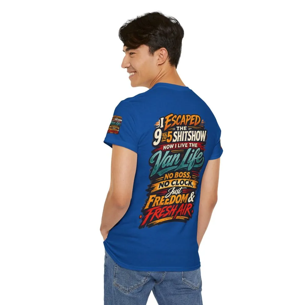 2446777460331049901_2048.jpeg Unisex Heavy Cotton Tee — "I Escaped The 9 To 5" Design F**K-Line
