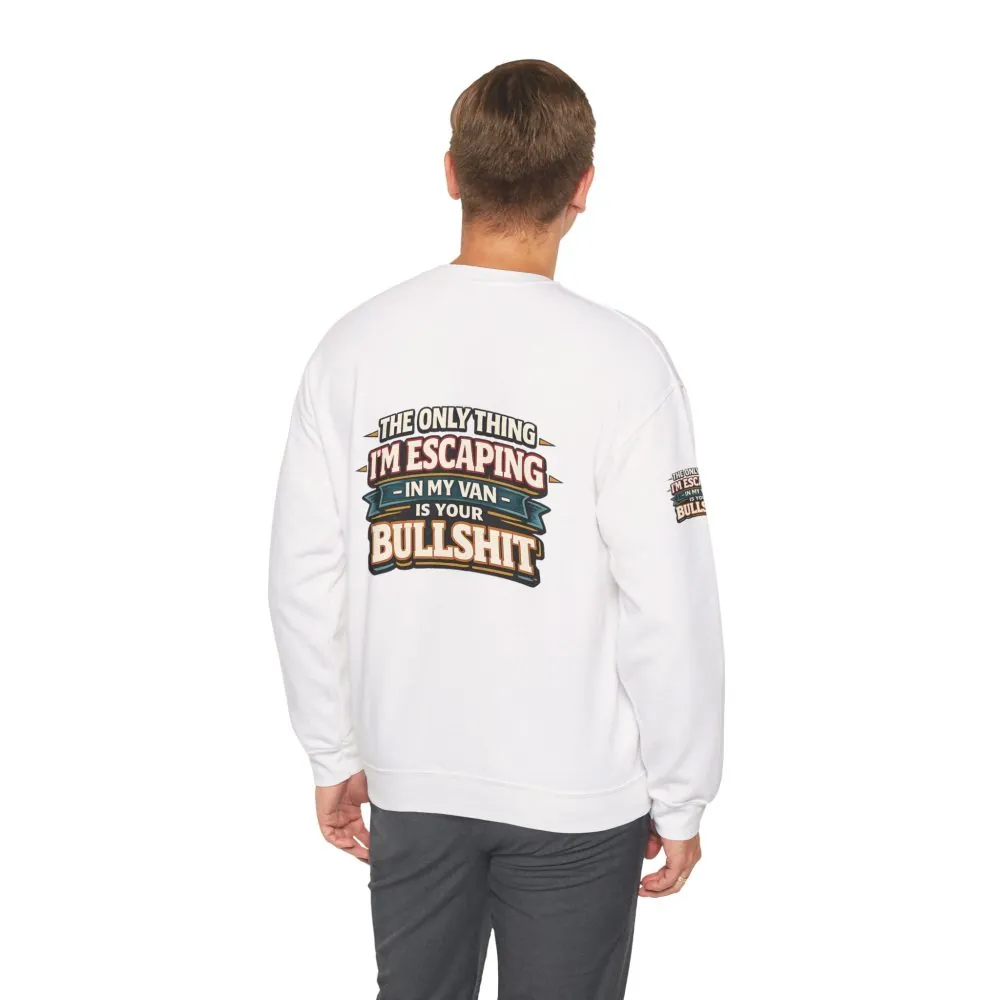 Unisex Heavy Blend™ Crewneck Sweatshirt — "The Only Thing I´m Escaping" Design F**K-Line
