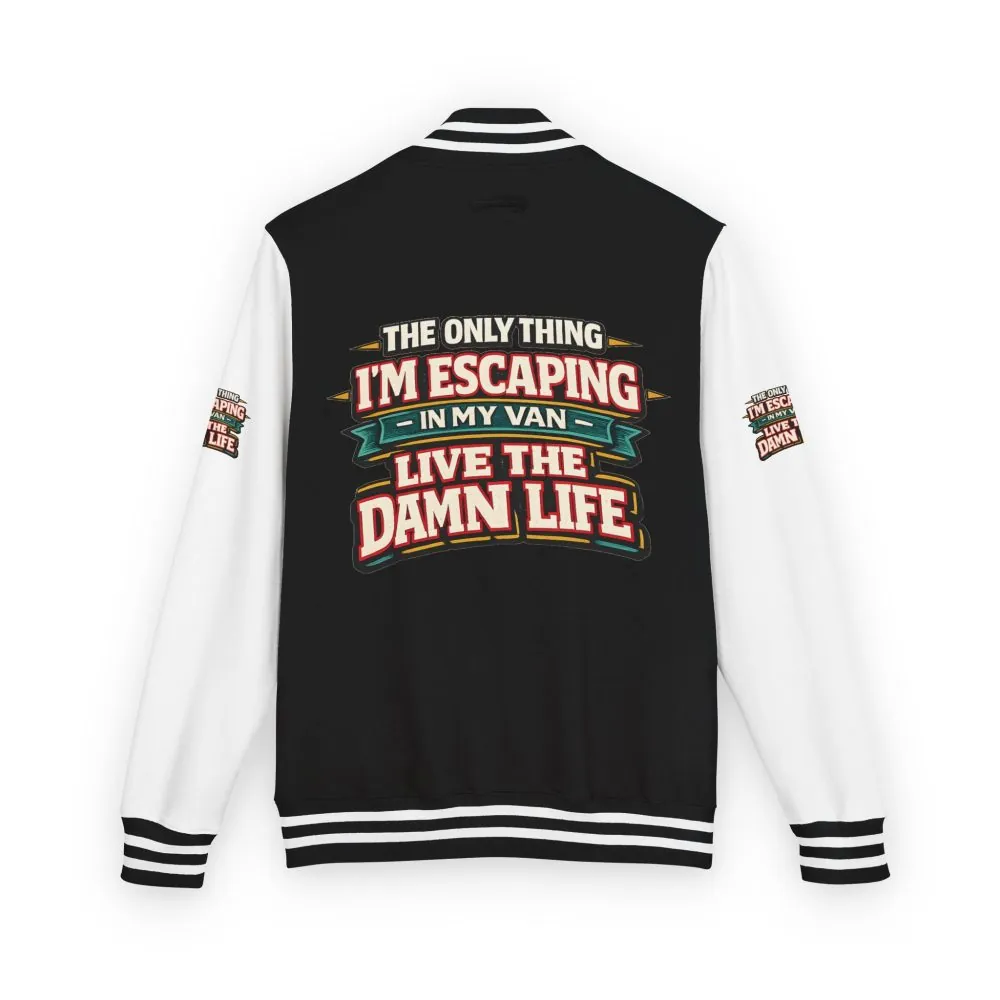 Unisex Heavyweight Letterman Jacket — "The Only Thing I´m Escaping" Design F**K-Line