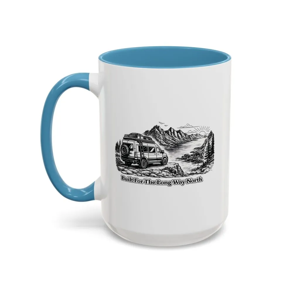Accent Coffee Mug (11, 15oz) — "Built For The Long Way North" Design Minimal-Line