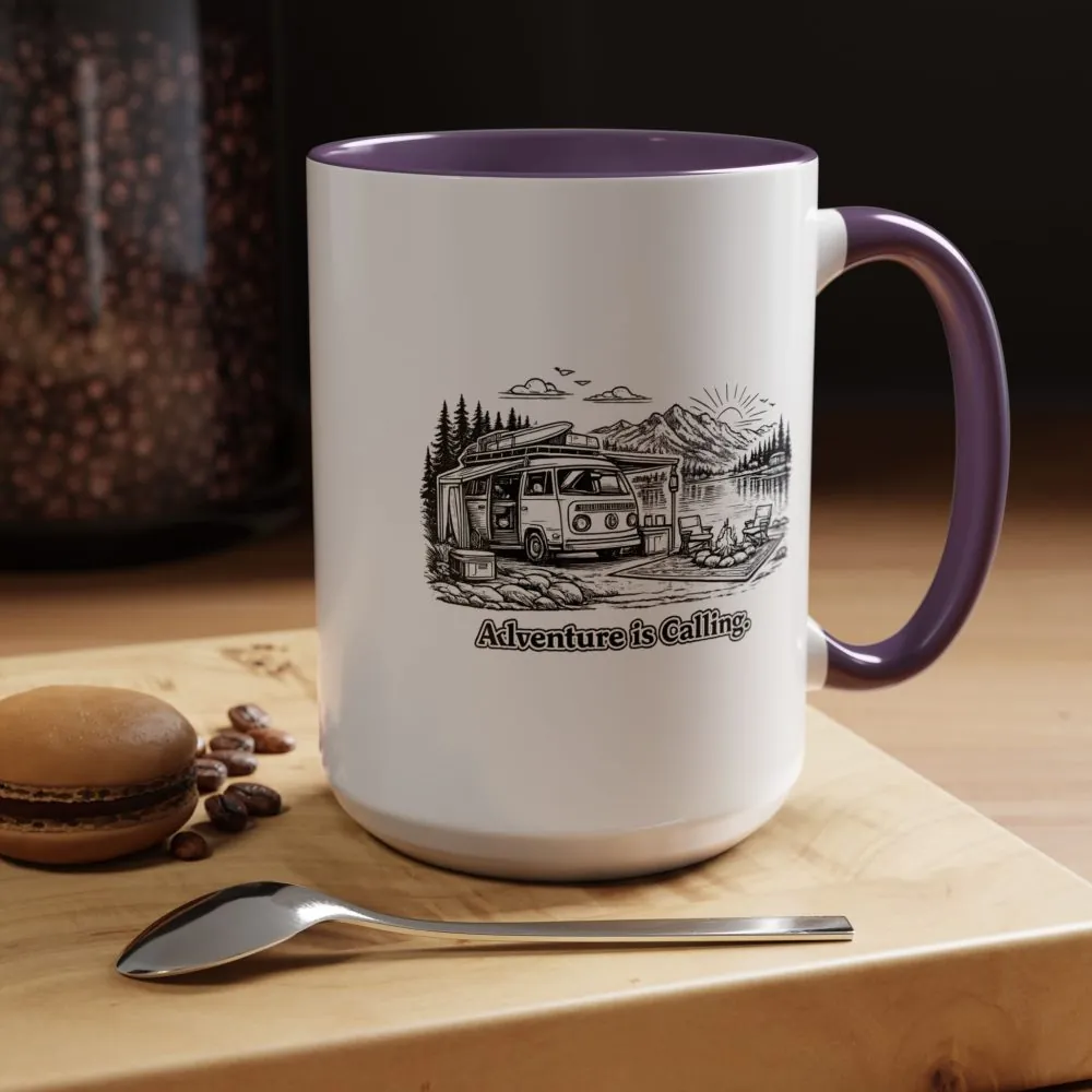 2486901473862843953_2048.jpeg Accent Coffee Mug (11, 15oz) — "Adventure Is Calling" Design Minimal-Line
