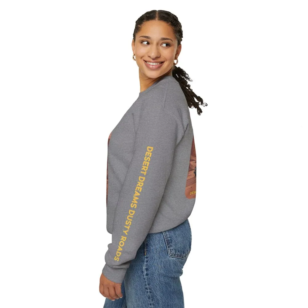 Unisex Heavy Blend™ Crewneck Sweatshirt — "Desert Dreams Dusty Roads" Design Sitcom-Line