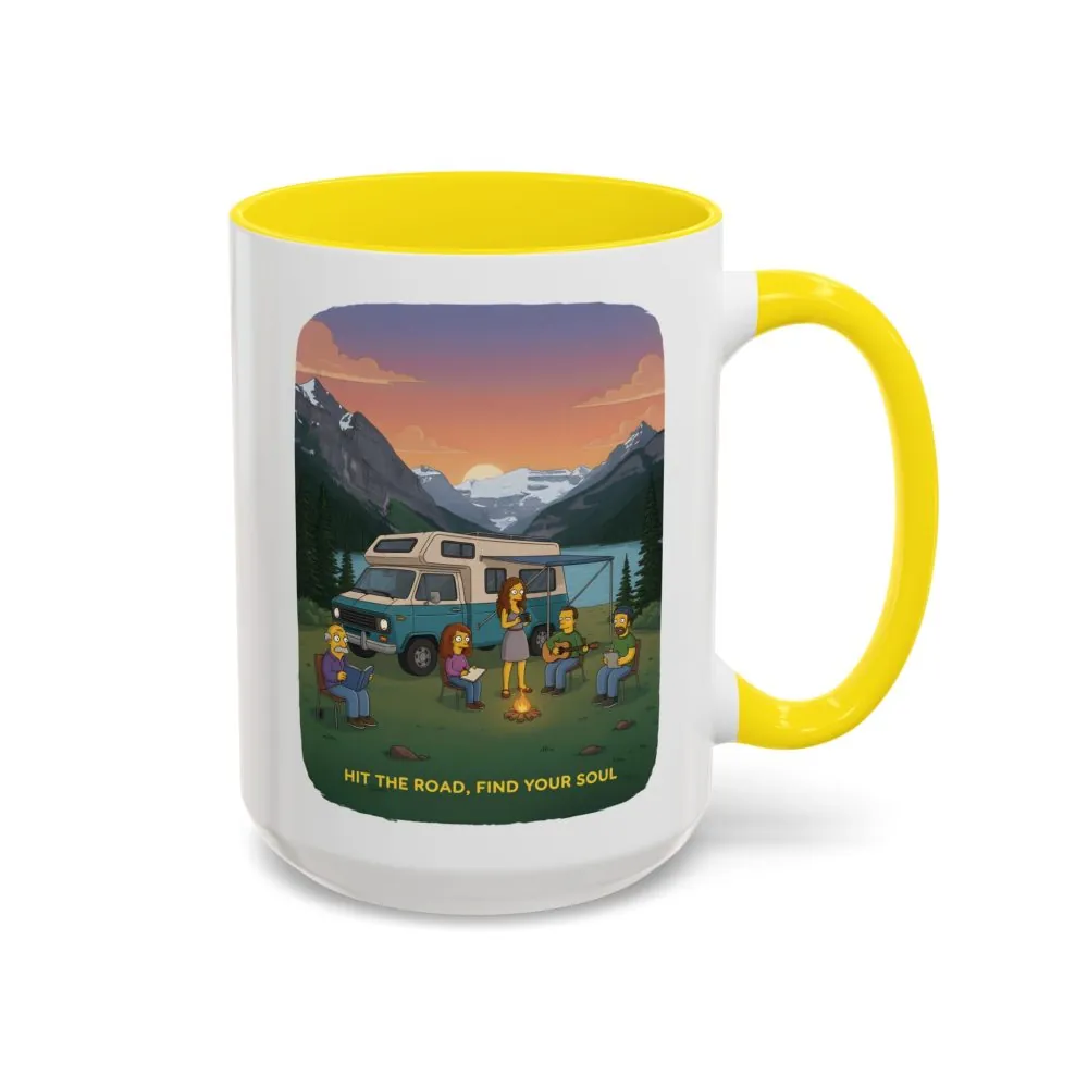 Accent Coffee Mug (11, 15oz) — "Hit The Road-Find Your Soul" Design Sitcom-Line