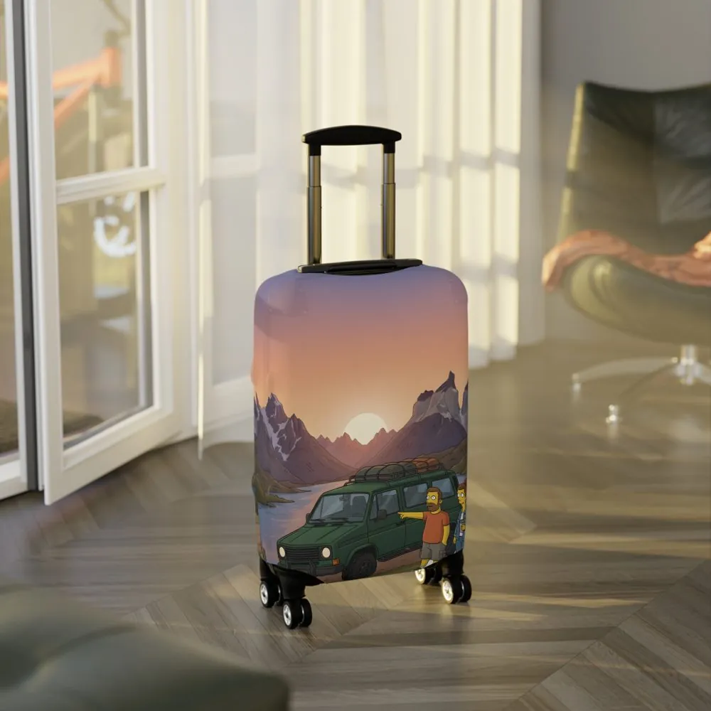 Luggage Cover — Adventure Camper Sketch Travel Suitcase(Design Sitcom-Line)