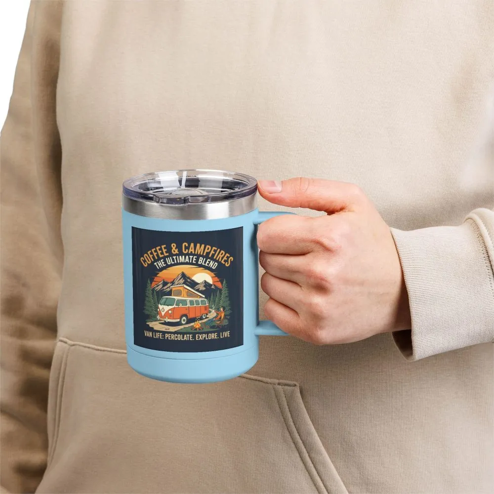 2533658370932178028_2048.jpeg Coffee Mug Tumbler, 15oz — “Coffee & Campfires: The Ultimate Blend”