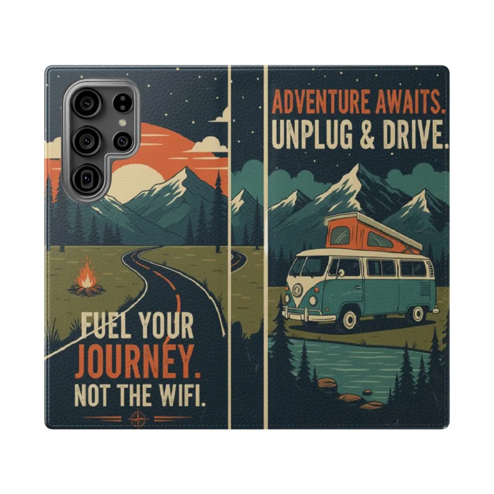 Flip Phone Case — "Fuel Your Journey, Not the Wifi" Wallet Cover