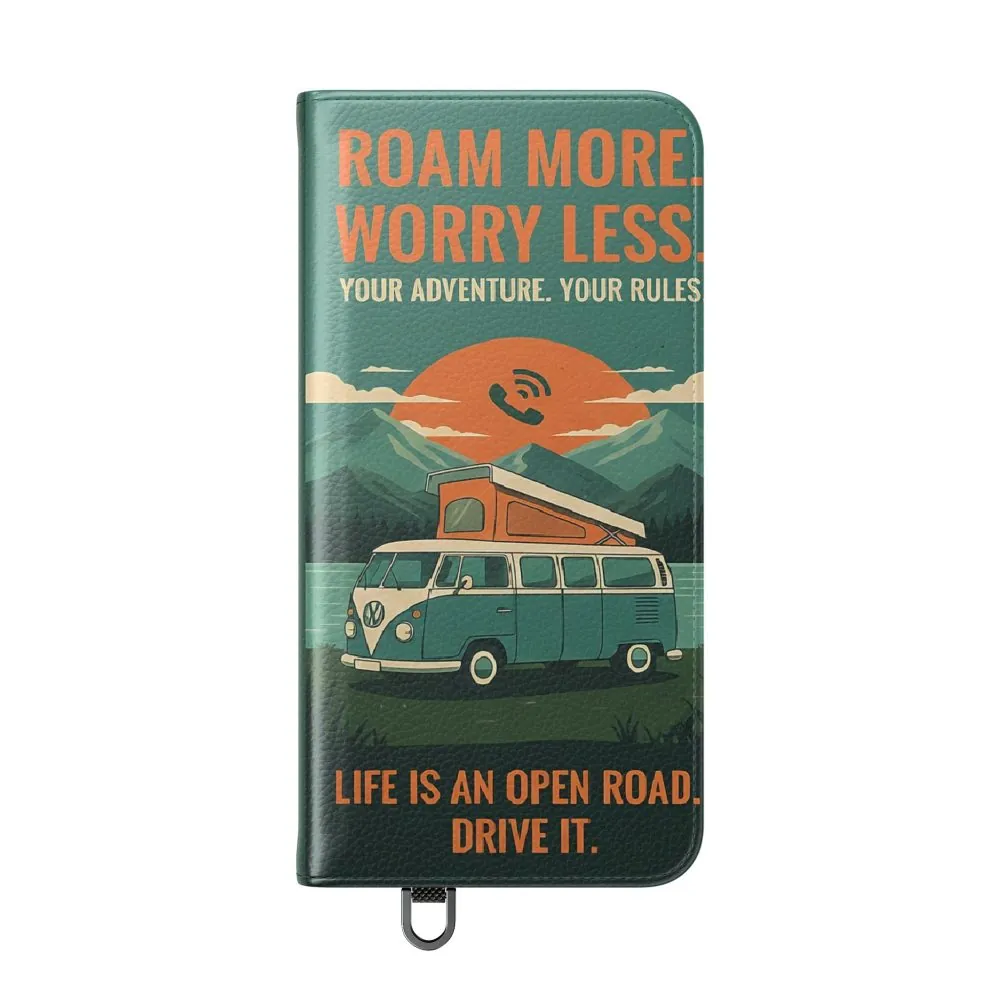 2556509149059924441_2048.jpeg Flip Phone Case — "Roam More Worry Less - Life Is An Open Road" Phone Wallet