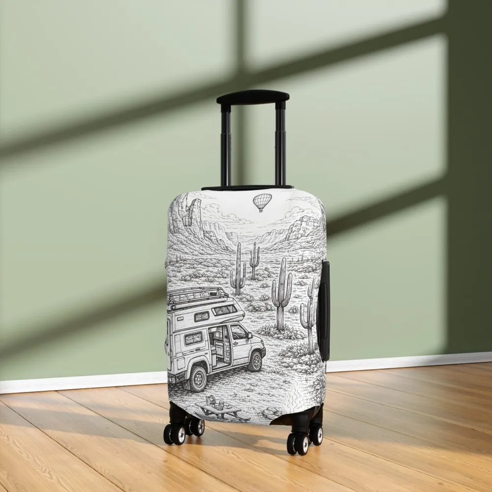 2557595638027444379_2048.jpeg Luggage Cover — Adventure Camper Sketch Travel Suitcase