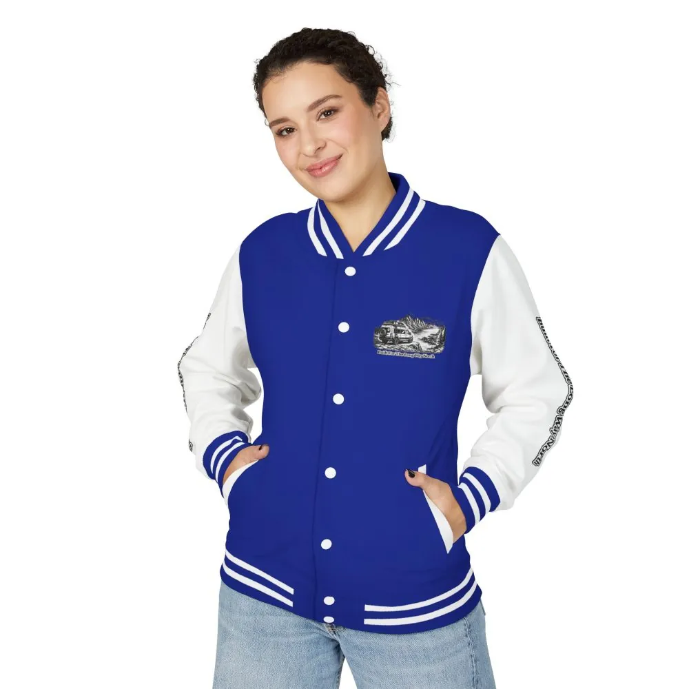 Unisex Heavyweight Letterman Jacket — "Built For The Long Way North" Travel Varsity Coat