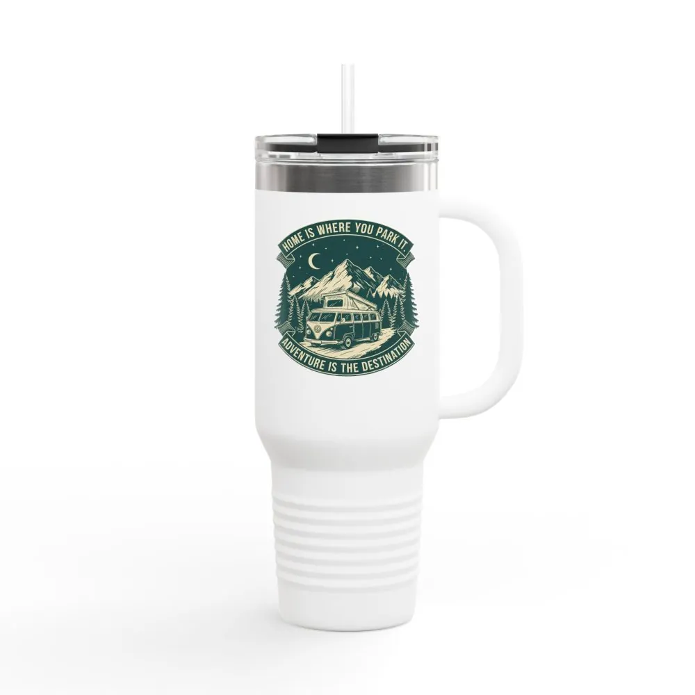 2562438644299661841_2048.jpeg Insulated Travel Mug - "Home Is Where You Park It-Adventure is the destination" (40oz) – Retro Camper Design, Keep Drinks Hot or Cold