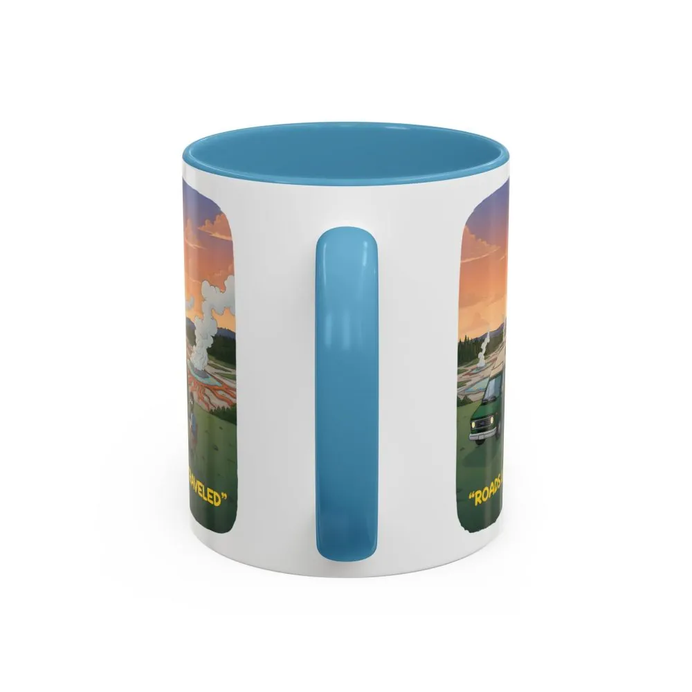 Accent Coffee Mug (11, 15oz) — "Roads Less Traveled" Design Sitcom-Line