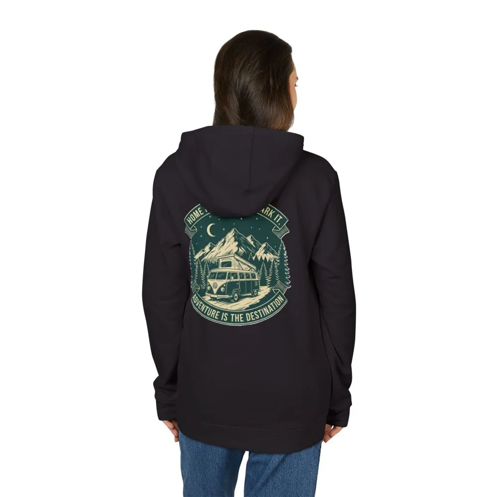 2584240644101424142_2048.jpeg Hoodie(Adidas) — "Home Is Where You Park It-Adventure is the destination" Outdoor Travel Pullover (Front + Back Printed)