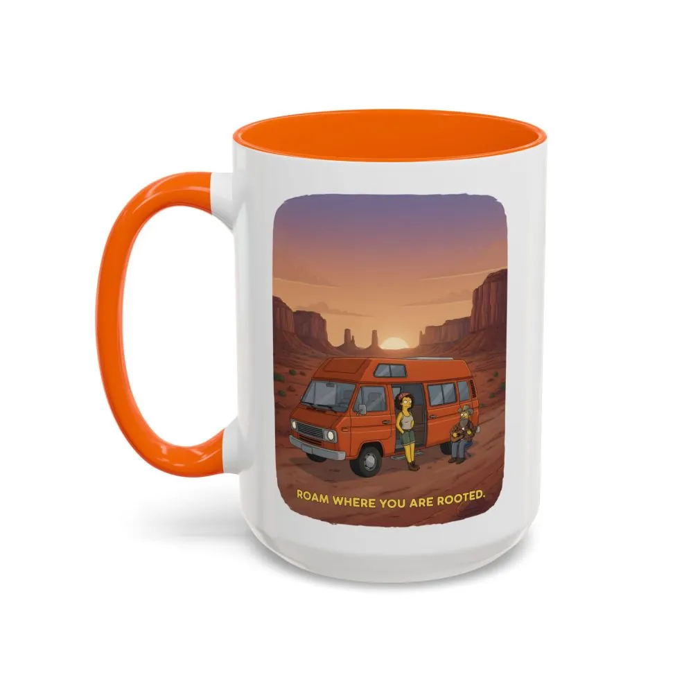 2593099633827738664_2048.jpeg Accent Coffee Mug (11, 15oz) — "Roam Where You Are Rooted" Design Sitcom-Line