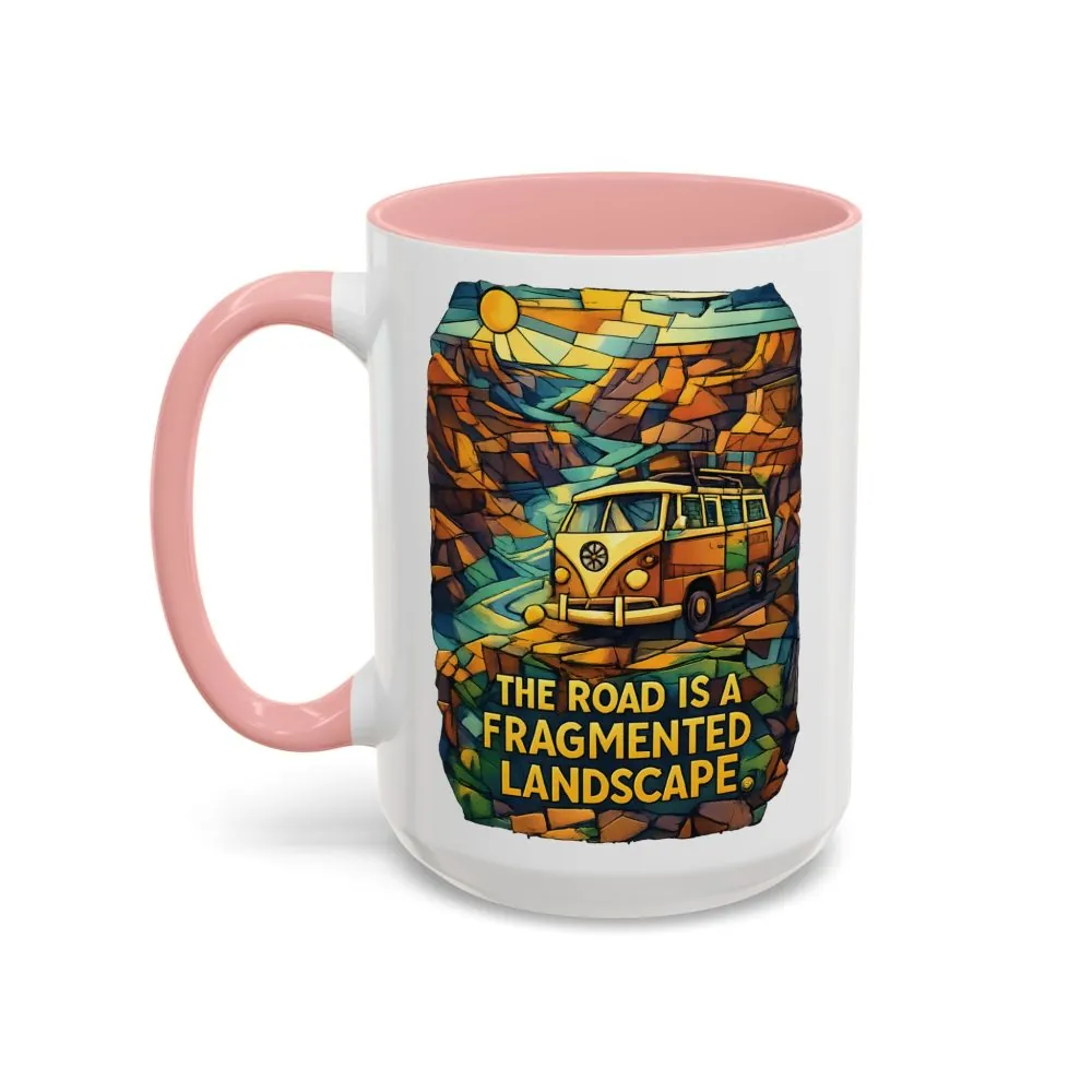 2596953023978113474_2048.jpeg Accent Coffee Mug (11, 15oz) — "The Road Is A Fragmented Landscape" Design Cubic-Line