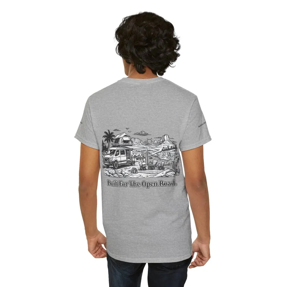 2623778874161009705_2048.jpeg Unisex Heavy Cotton Tee — "Built For The Open Road" Design Minimal-Line