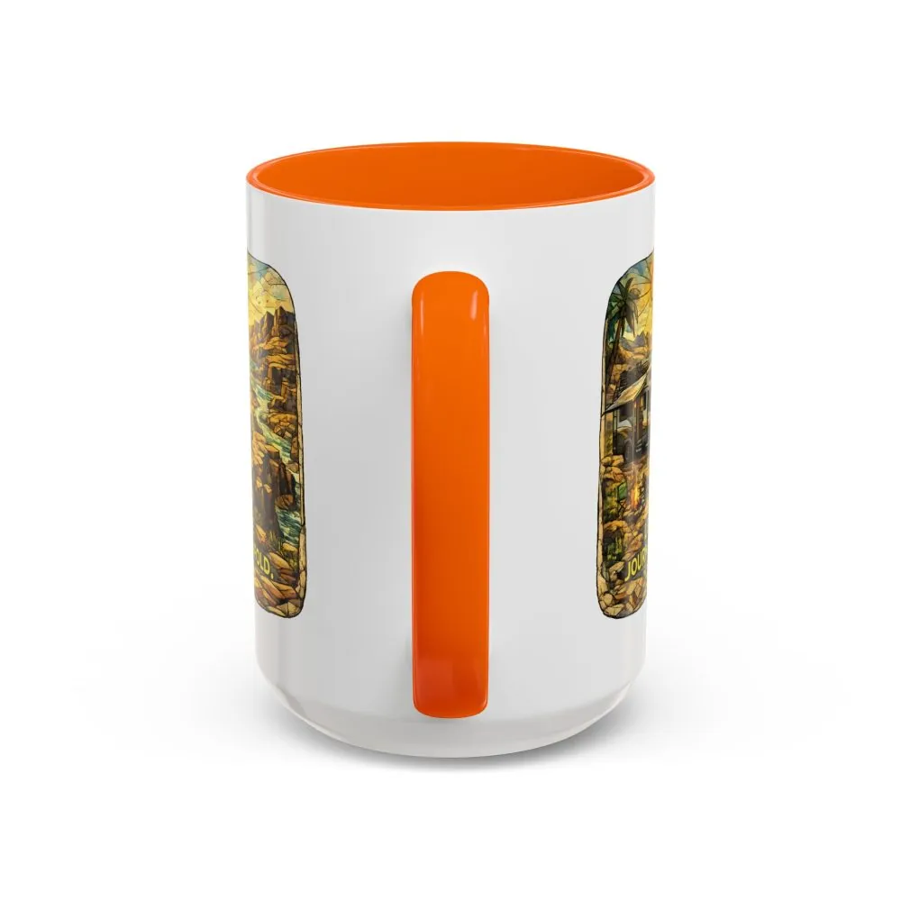 Accent Coffee Mug (11, 15oz) — "Let The Journey Unfold" Design Cubic-Line
