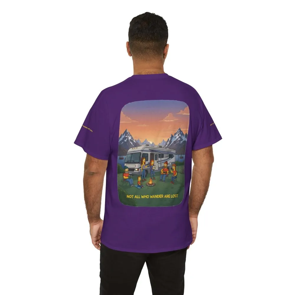 Unisex Heavy Cotton Tee — "Not All Who Wander Are Lost" Design Sitcom-Line