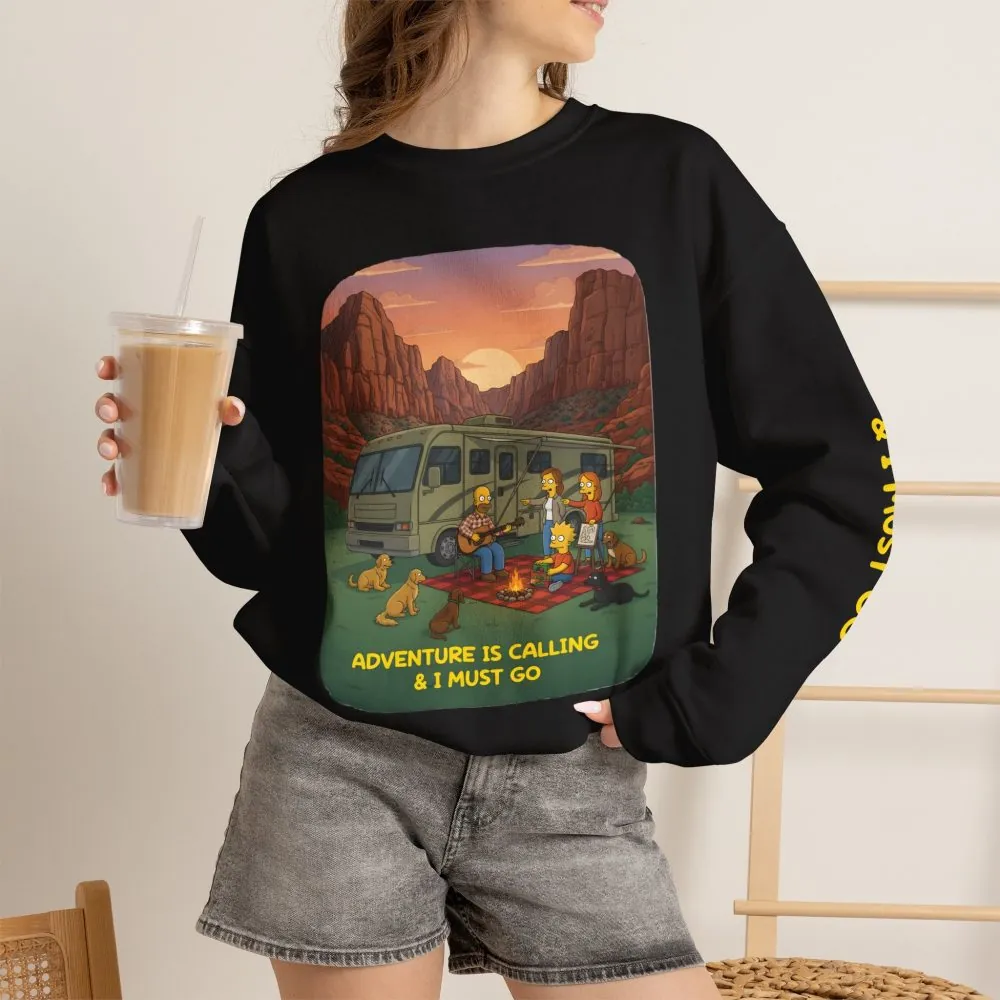 264531174470417267_2048.jpeg Unisex Heavy Blend™ Crewneck Sweatshirt — "Adventure Is Calling-I Must Go" Design Sitcom-Line