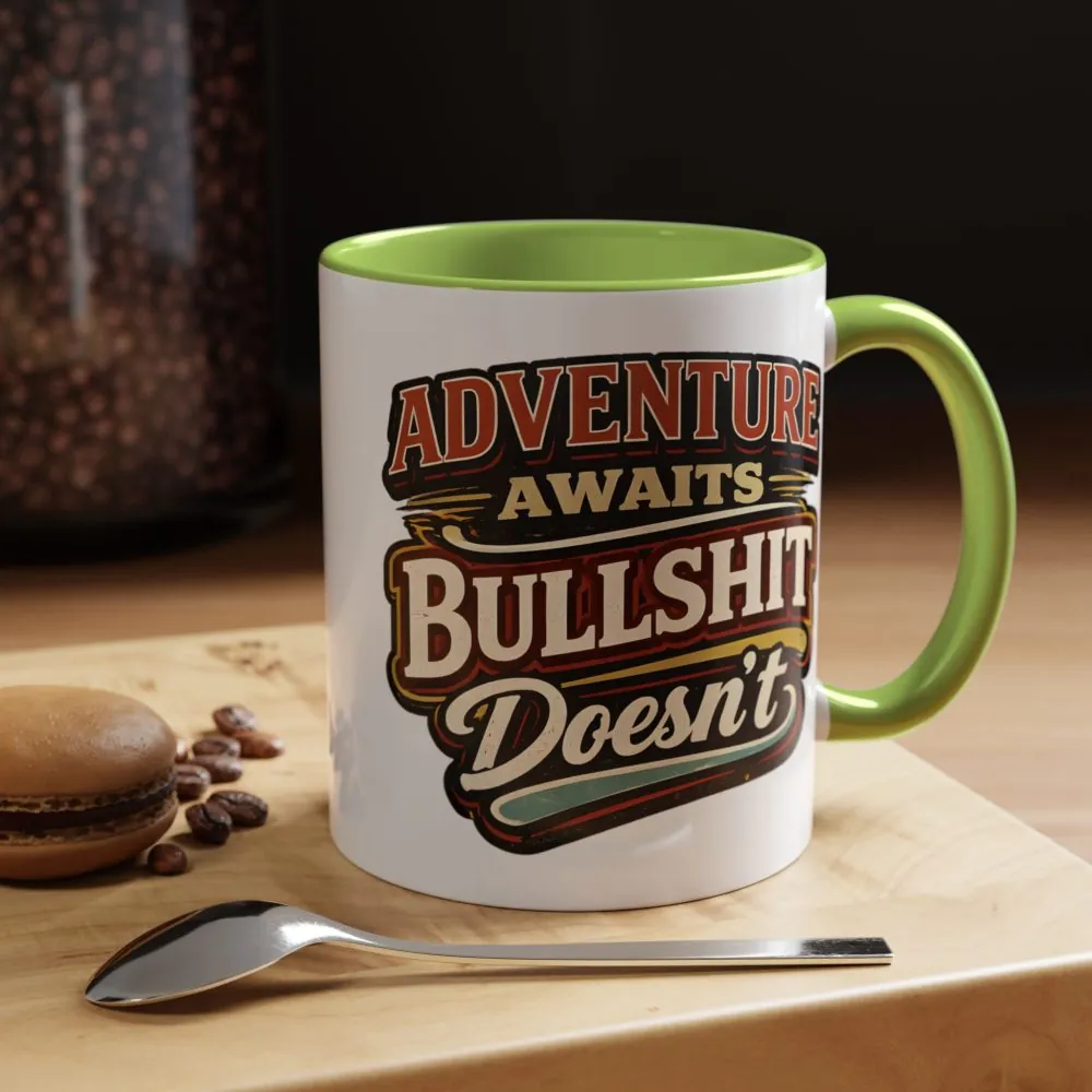 Accent Coffee Mug (11, 15oz) — "Adventure Awaits" Design F**K-Line