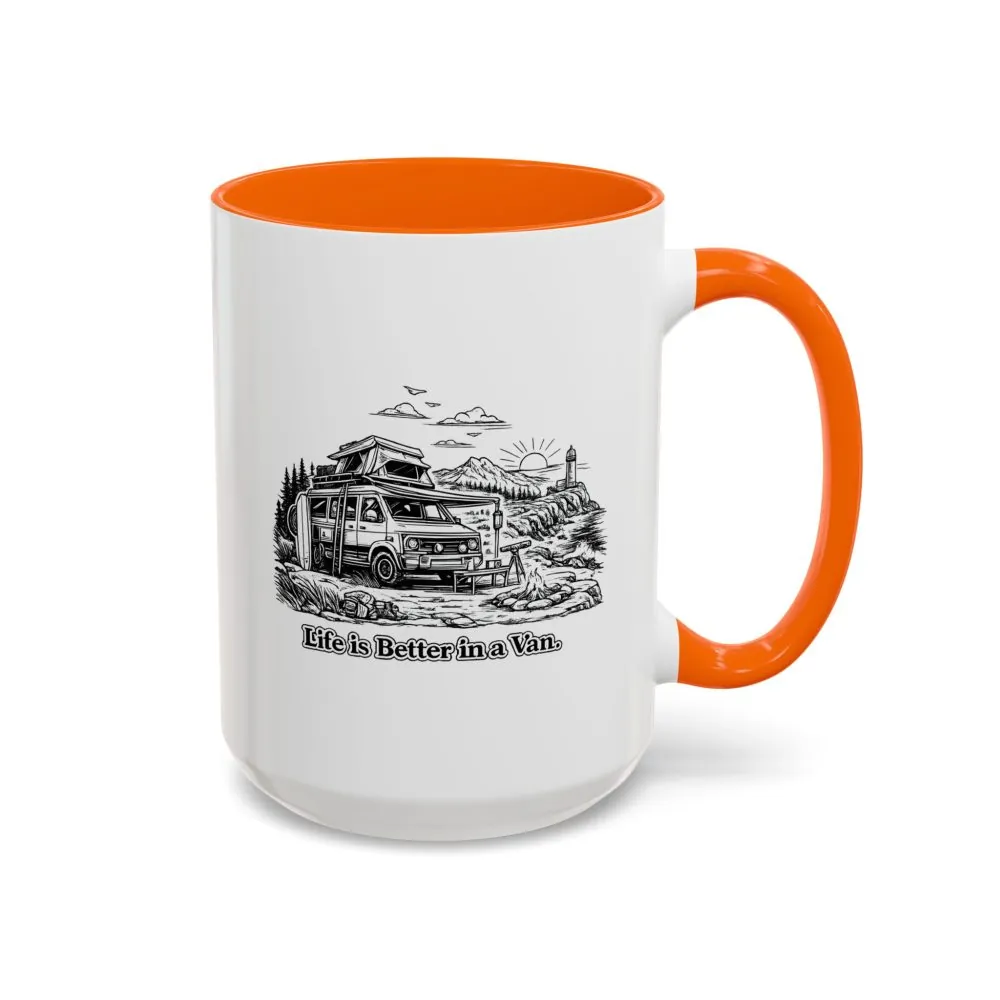 2667286457187389386_2048.jpeg Accent Coffee Mug (11, 15oz) — "Life Is Better In A Van" Design Minimal-Line