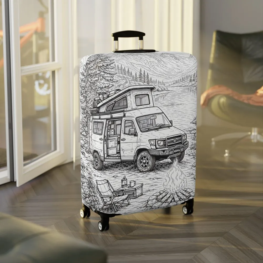 2671095590390726209_2048.jpeg Luggage Cover — Adventure Camper Sketch Travel Suitcase