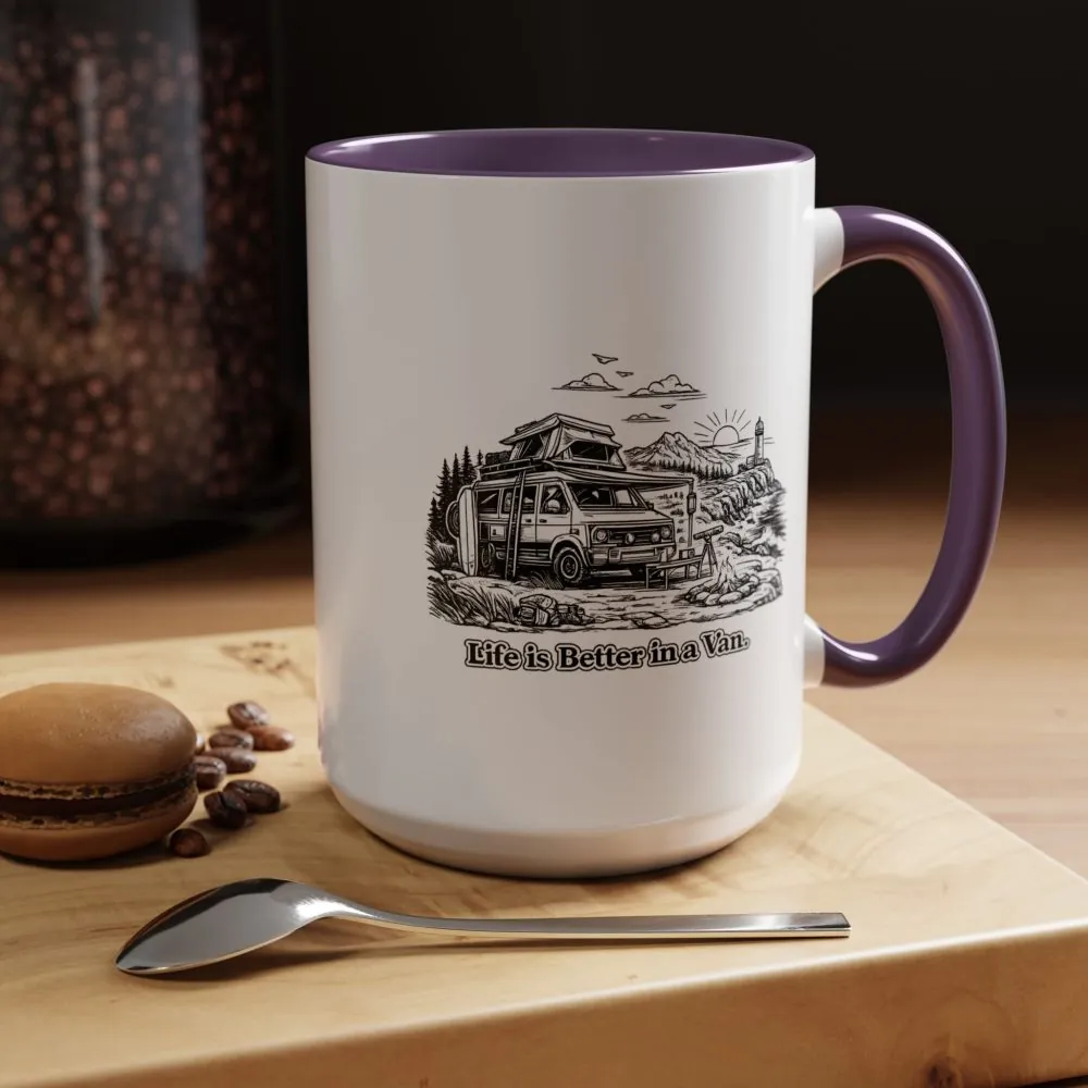 267766193375557235_2048.jpeg Accent Coffee Mug (11, 15oz) — "Life Is Better In A Van" Design Minimal-Line