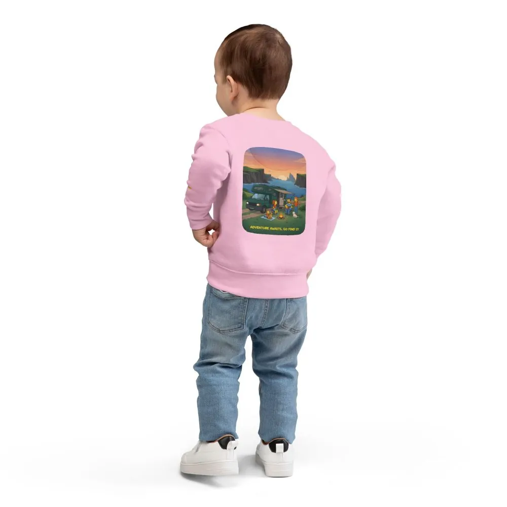 Toddler Sweatshirt - "Adventure Awaits-Go Find It" (Design Sitcom-Line)