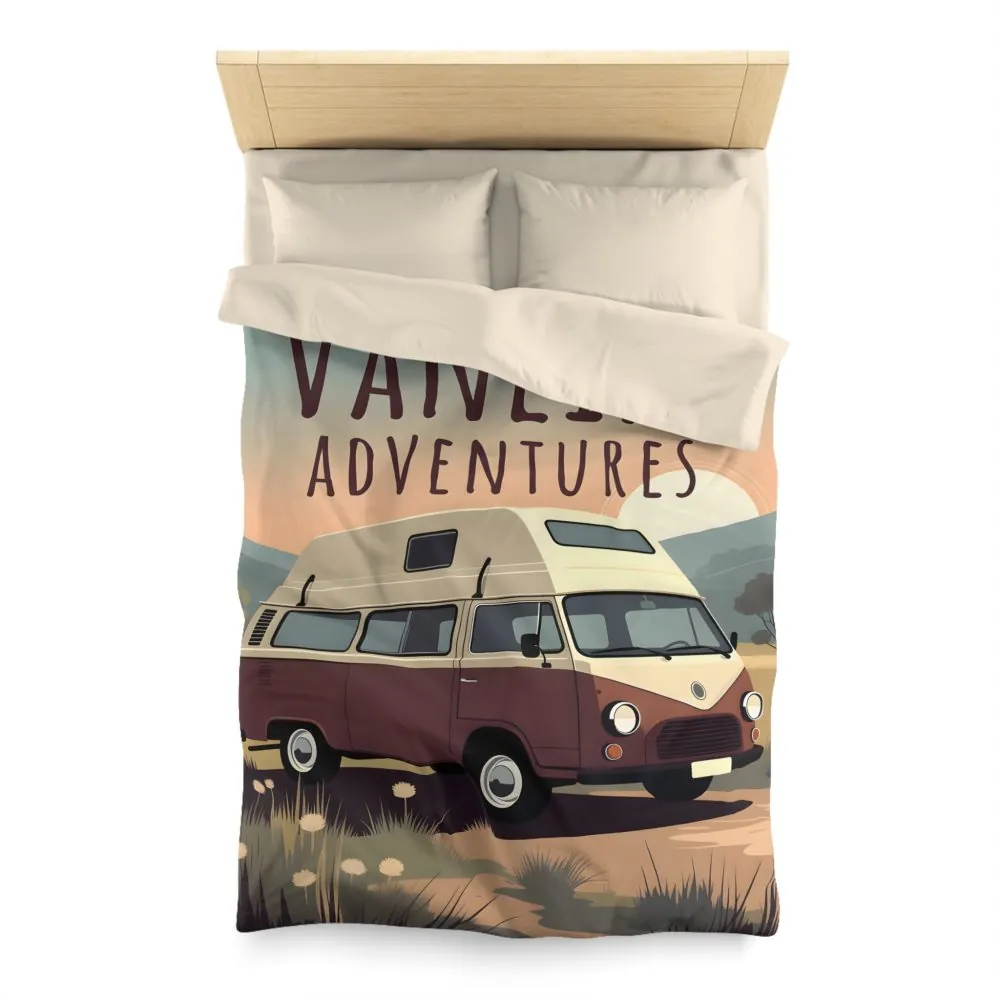 Duvet Cover - 'Vanlife Adventures' Retro Camper Bedding