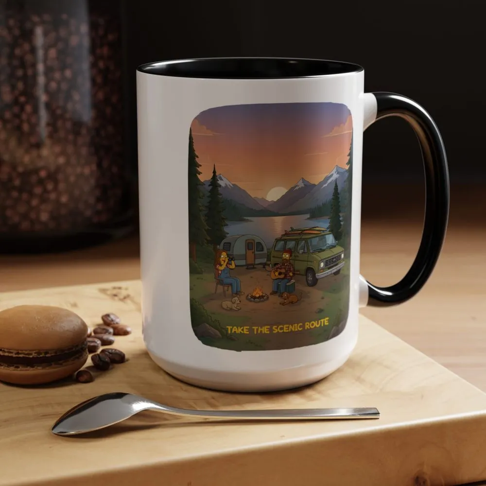 2695654560382947183_2048.jpeg Accent Coffee Mug (11, 15oz) — "Take The Scenic Route" Design Sitcom-Line
