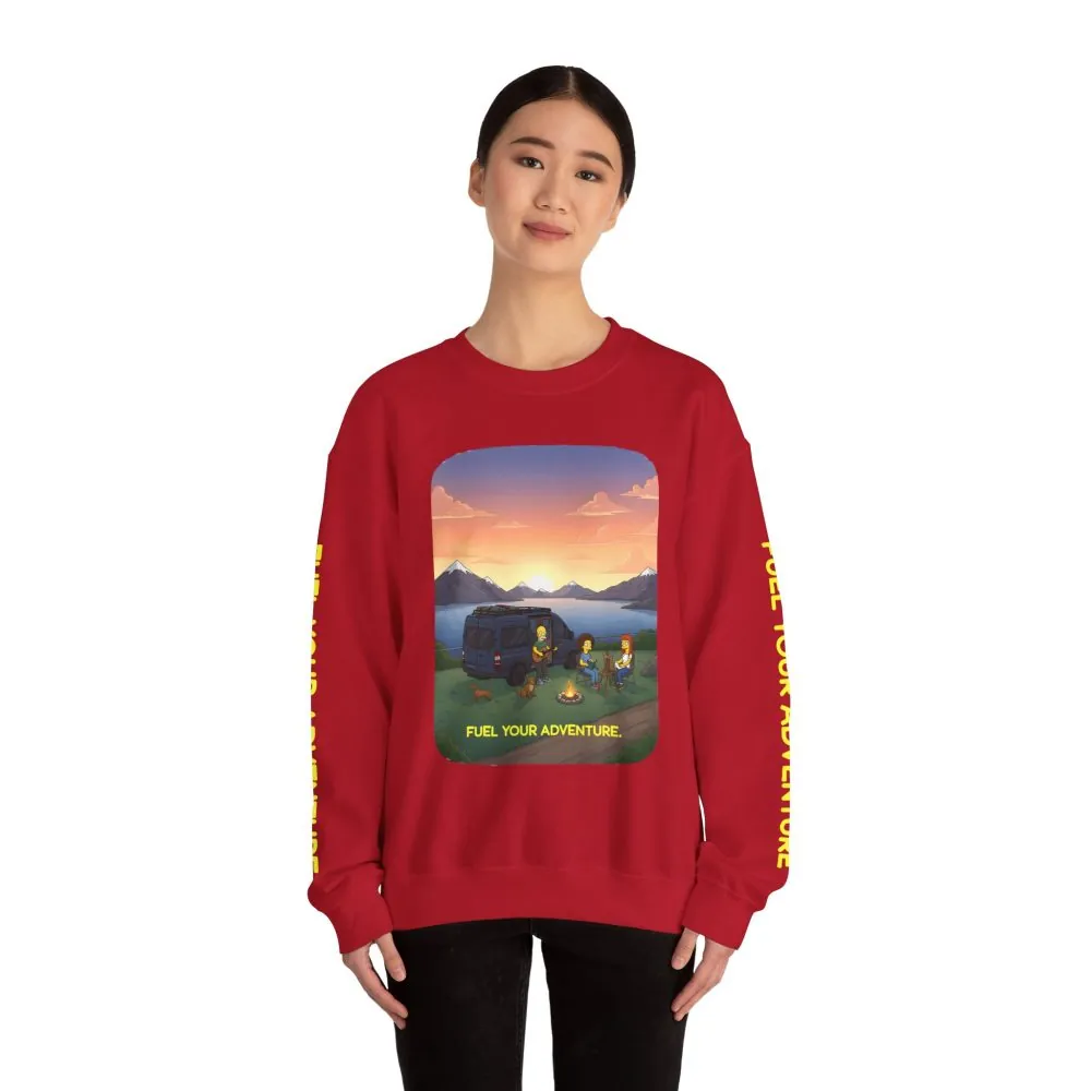 Unisex Heavy Blend™ Crewneck Sweatshirt — "Fuel Your Adventure" Design Sitcom-Line
