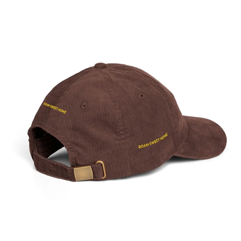 Vintage Corduroy Cap (Embroidery) — "Roam Sweet Home" Embroidered Hat