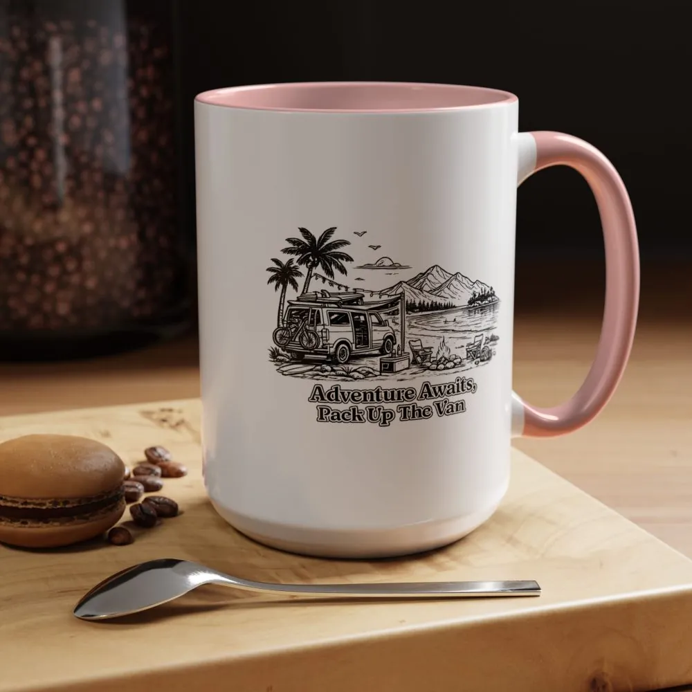 2713080013564546363_2048.jpeg Accent Coffee Mug (11, 15oz) — "Adventure Awaits,Pack Up The Van" Design Minimal-Line