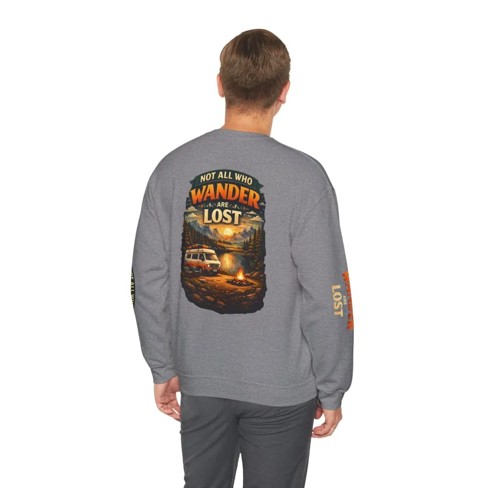 2719484143243809102_2048.jpeg Unisex Heavy Blend™ Crewneck Sweatshirt — "Not All Who Wander Are Lost" Design Scenic-Line