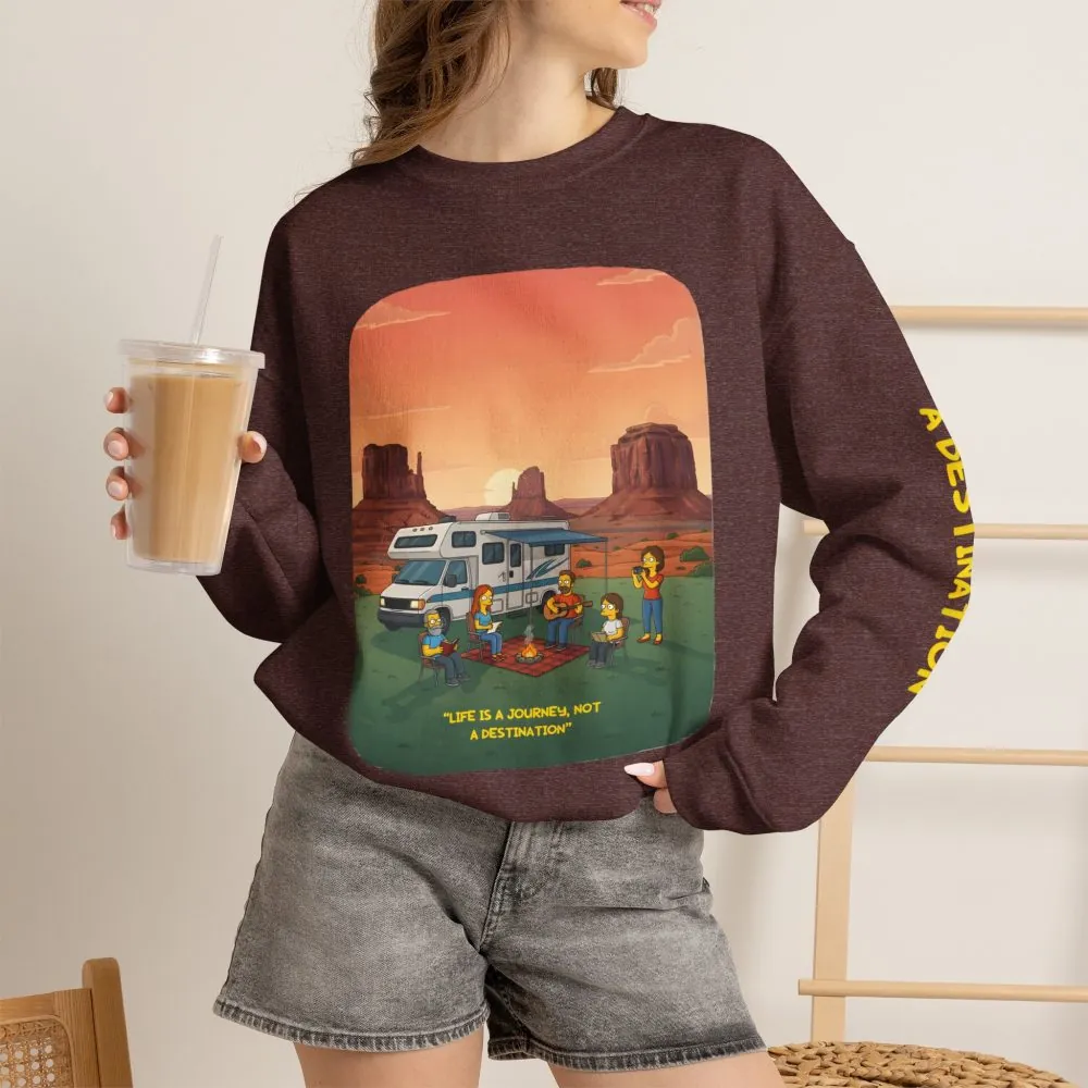 2738982479799315875_2048.jpeg Unisex Heavy Blend™ Crewneck Sweatshirt — "Life Is A Journey-Not A Destination" Design Sitcom-Line