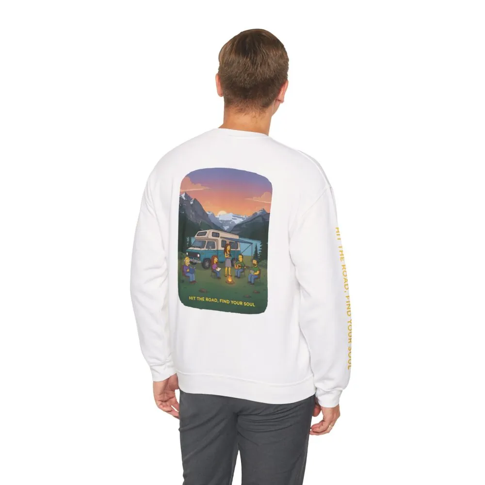 Unisex Heavy Blend™ Crewneck Sweatshirt — "Hit The Road-Find Your Soul" Design Sitcom-Line