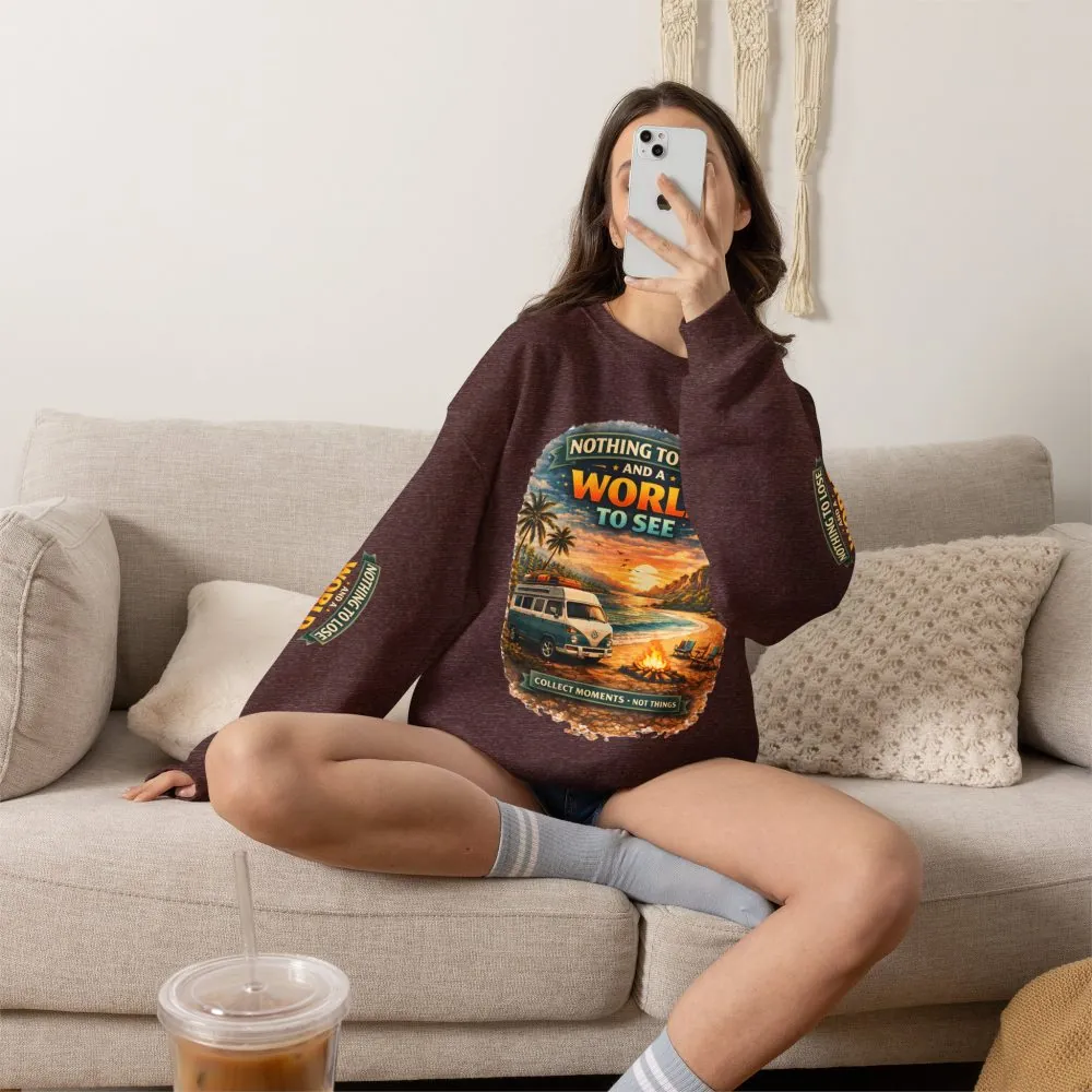 Unisex Heavy Blend™ Crewneck Sweatshirt — "Nothing To Lose" Design Scenic-Line