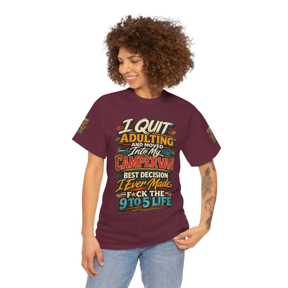 Unisex Heavy Cotton Tee — "I Quit Adulting" Design F**K-Line