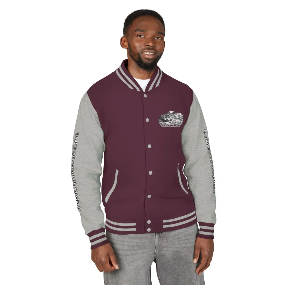 Unisex Heavyweight Letterman Jacket — "Lets make Someday, Today?" Travel Varsity Coat