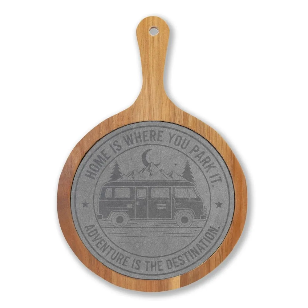 2761322720450019870_2048.jpeg Engraved Charcuterie Board - "Home Is Where You Park It-Adventure is the destination" (4 Variants Available)