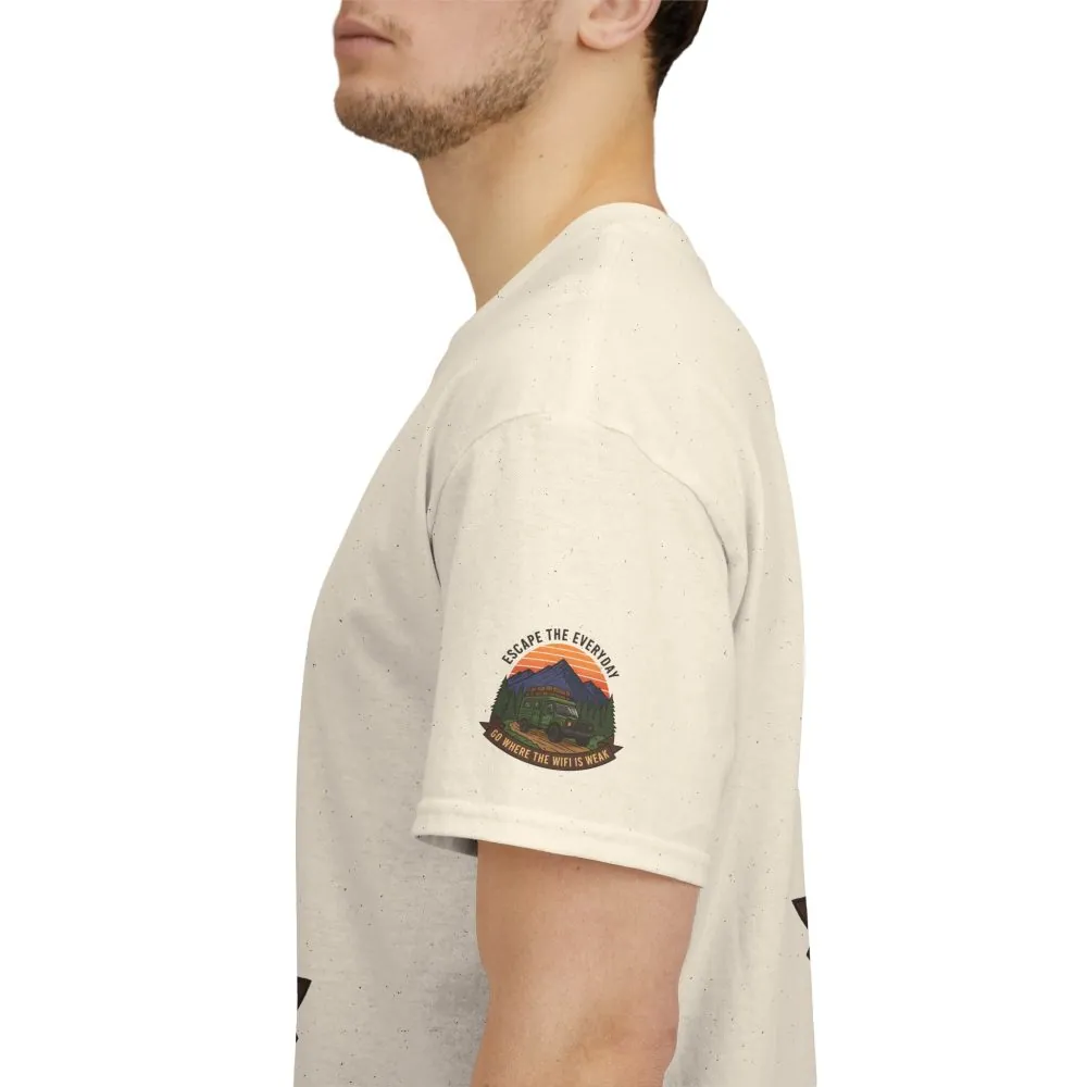Unisex Heavy Cotton Tee — "Go Where the WiFi Is Weak" Adventure Shirt