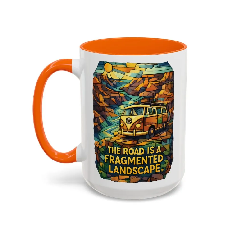2768100419817292849_2048.jpeg Accent Coffee Mug (11, 15oz) — "The Road Is A Fragmented Landscape" Design Cubic-Line