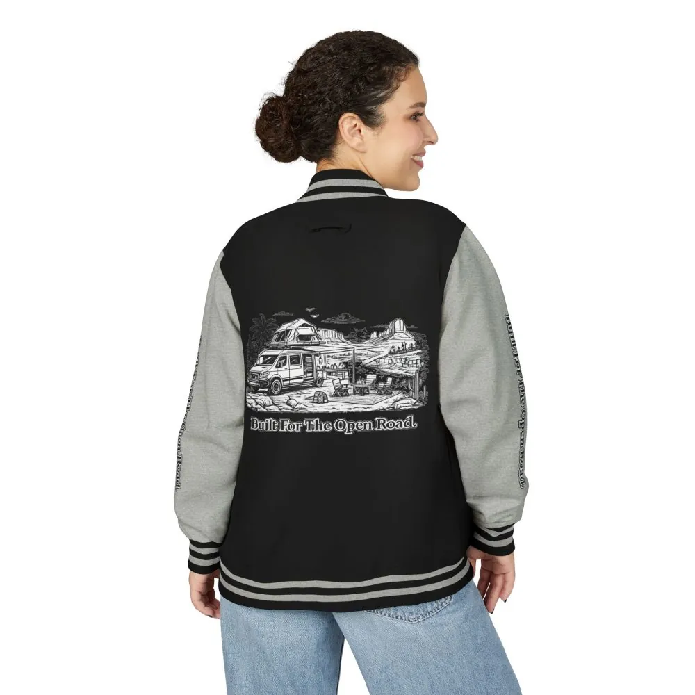 2779154175139848478_2048.jpeg Unisex Heavyweight Letterman Jacket — "Built For The Open Road" Travel Varsity Coat