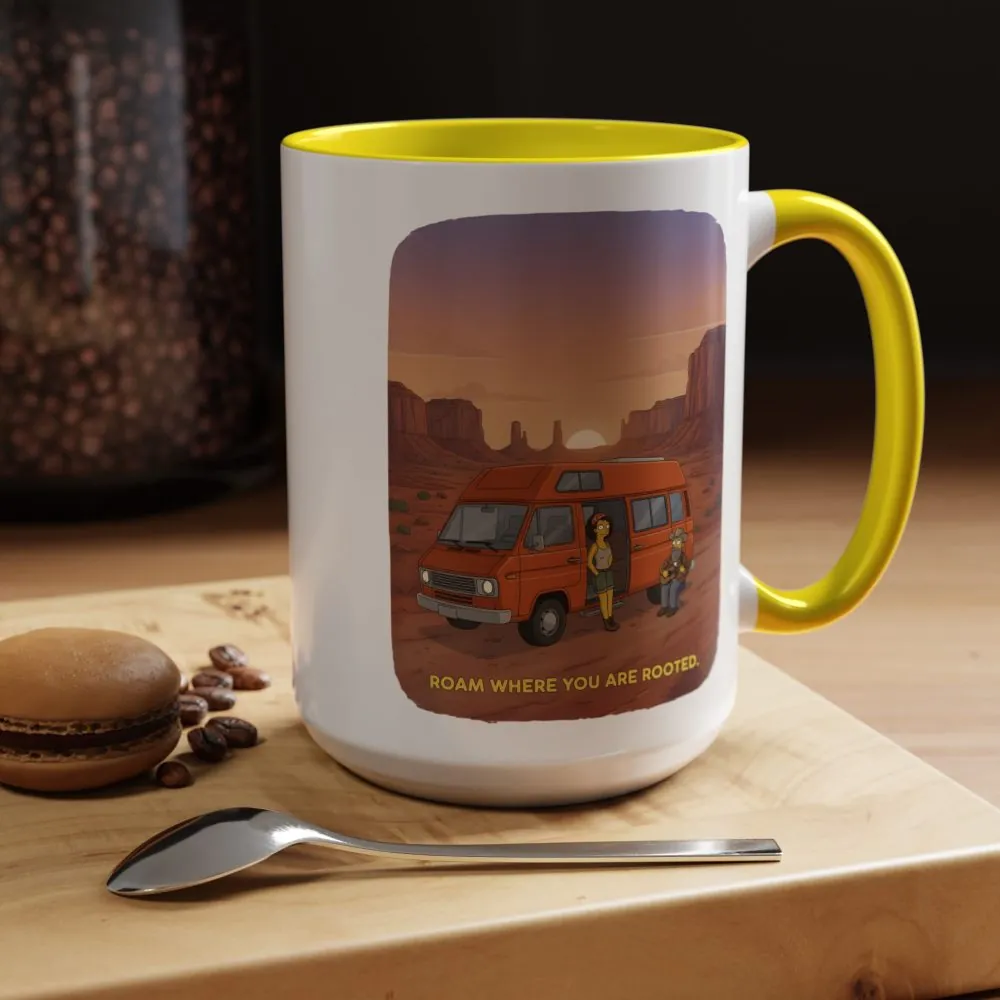 2787781007320848921_2048.jpeg Accent Coffee Mug (11, 15oz) — "Roam Where You Are Rooted" Design Sitcom-Line
