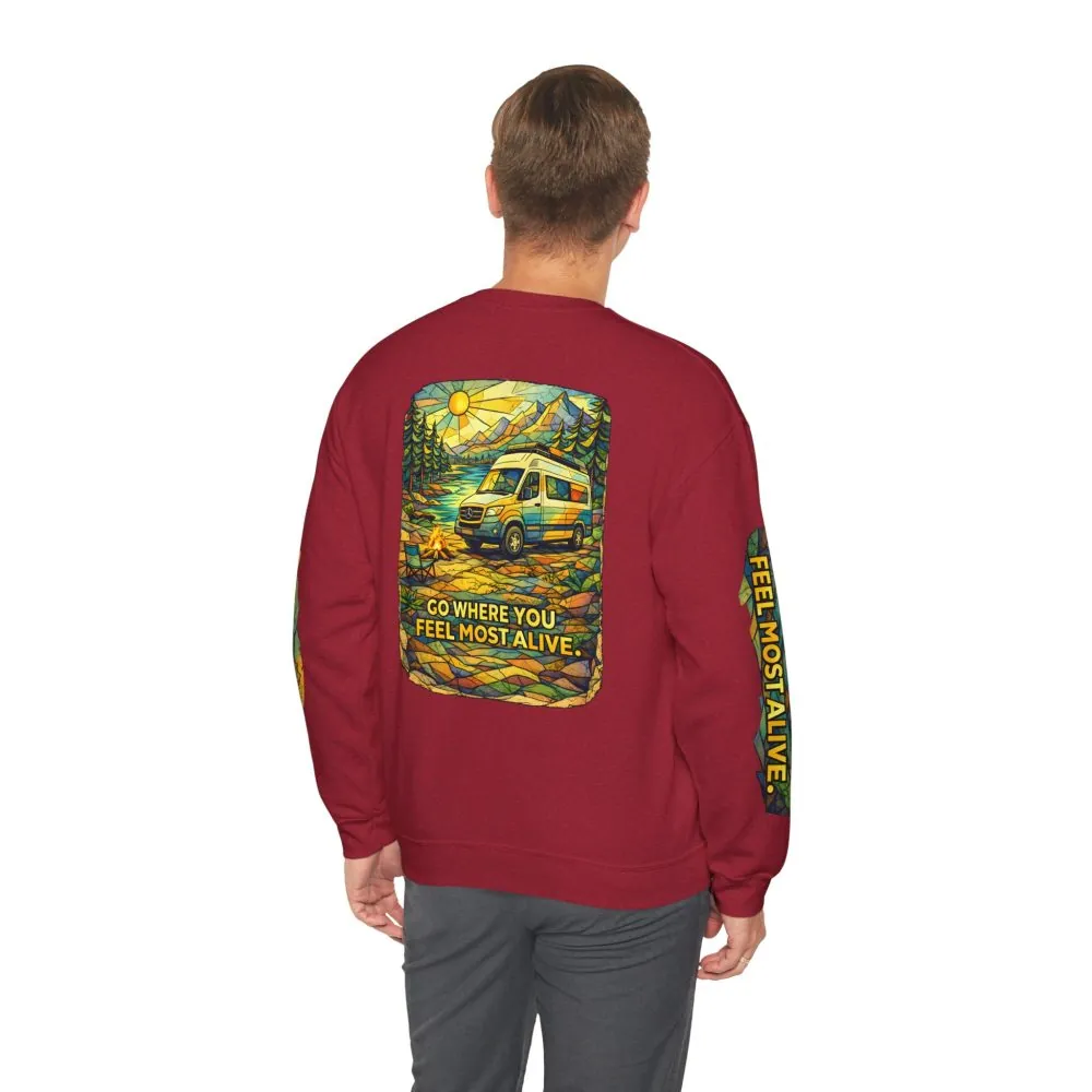 2790533263574630119_2048.jpeg Unisex Heavy Blend™ Crewneck Sweatshirt — "Go Where You Feel Most Alive" Design Cubic-Line