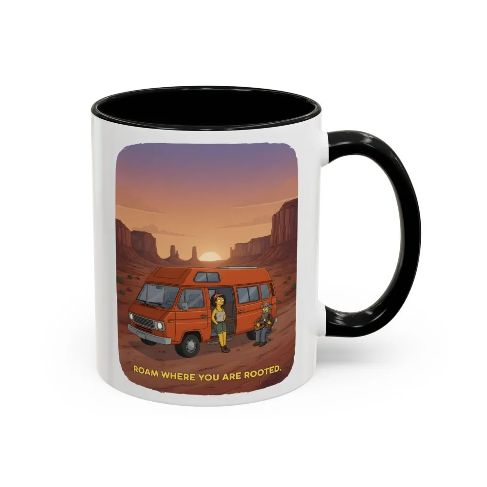 2793591620408195775_2048.jpeg Accent Coffee Mug (11, 15oz) — "Roam Where You Are Rooted" Design Sitcom-Line
