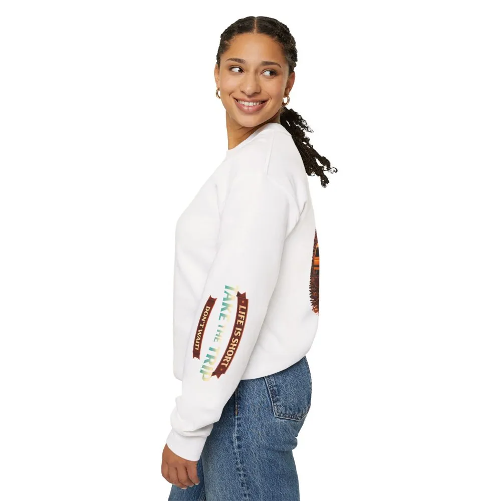 Unisex Heavy Blend™ Crewneck Sweatshirt — "Life Is To Short-Take The Trip" Design Scenic-Line