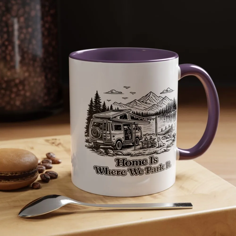 2814715738126933952_2048.jpeg Accent Coffee Mug (11, 15oz) — "Home Is Where You Park It" Design Minimal-Line