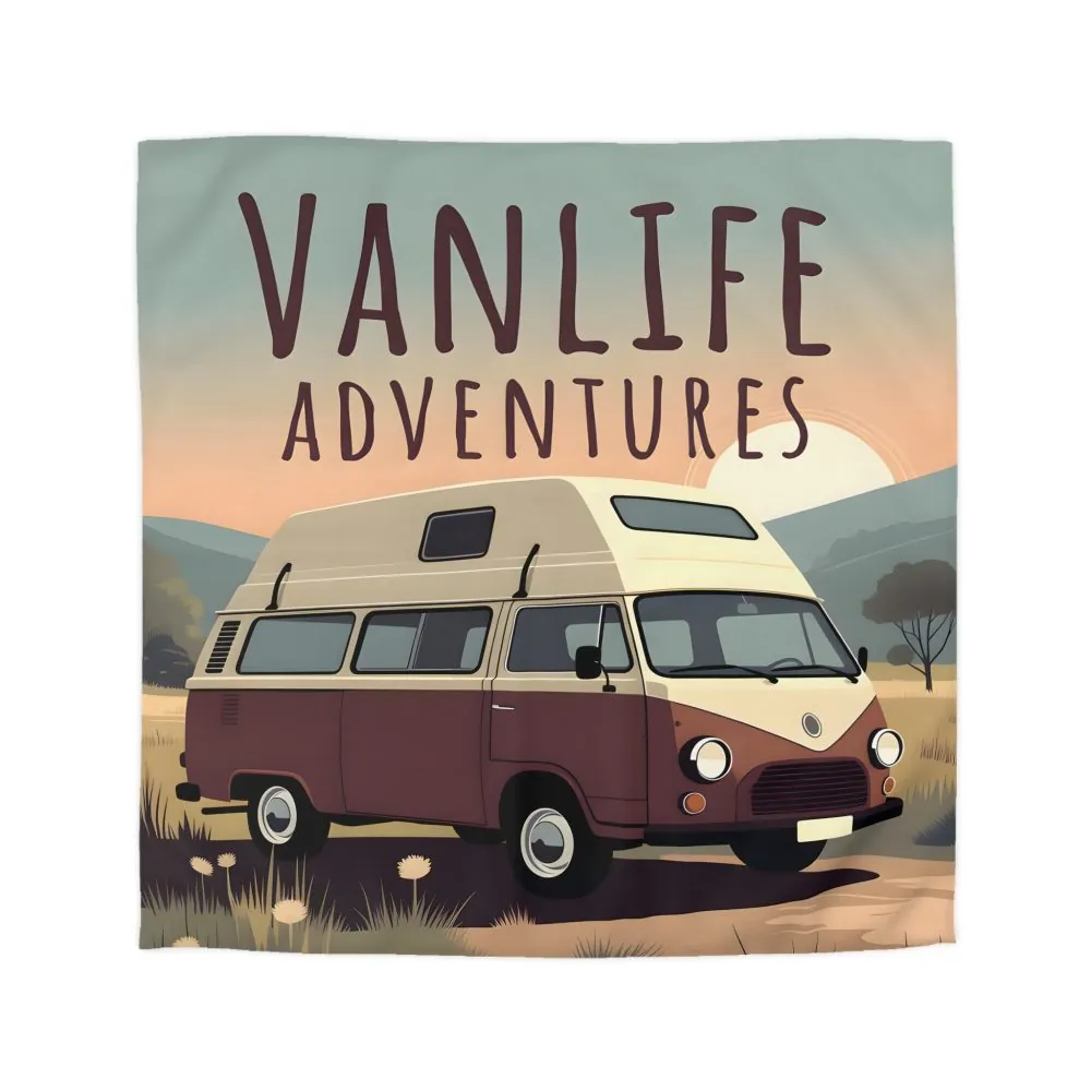 Duvet Cover - 'Vanlife Adventures' Retro Camper Bedding